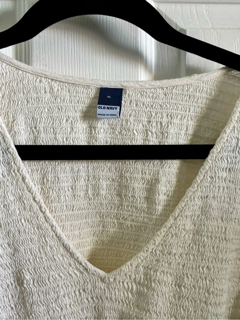 😍Boho V-Neck Peasant Blouse in Cream Size XL